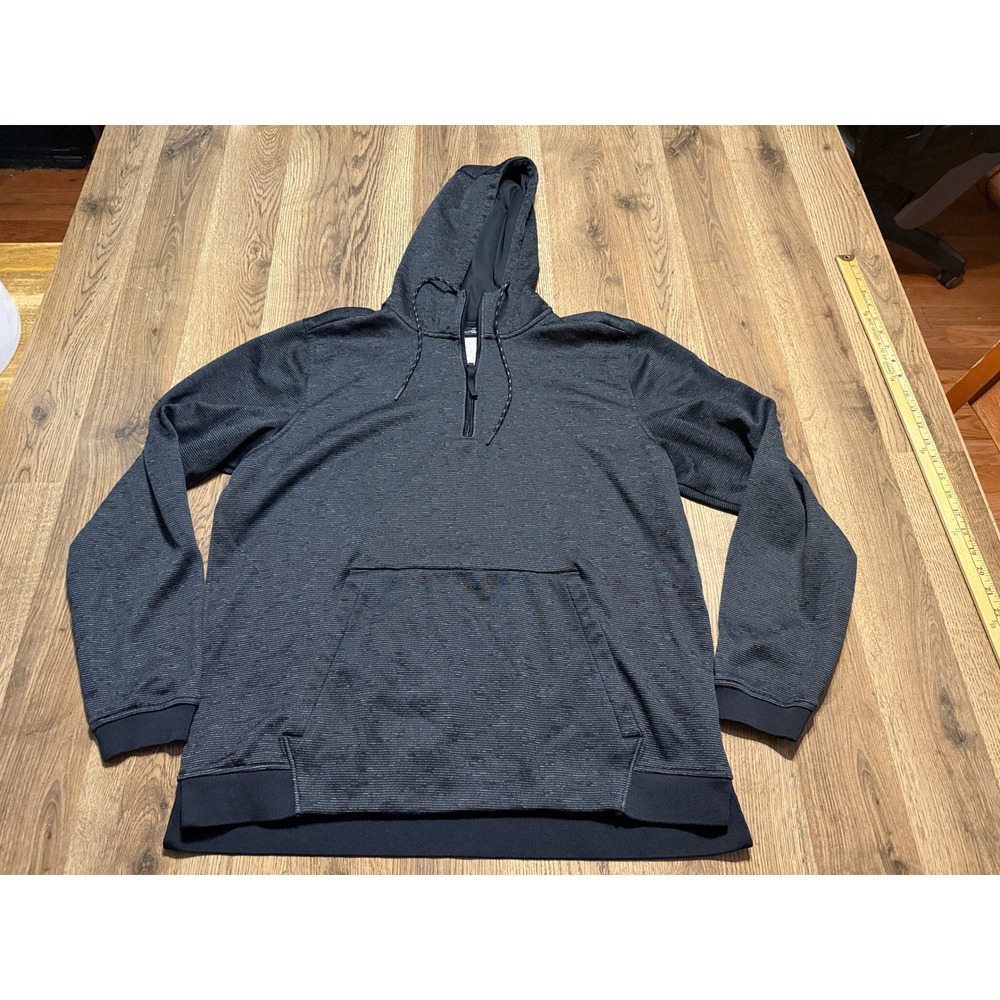 Under Armour ColdGear Mens Size Large Black Hoodie Quarter Zip Pullover
